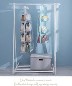 MURRI&MURRDI 2 Packs Hanging Handbag Organizer for Closet, Purse Storage Holder with 8 Easy Access Clear PVC Pockets, Womens 