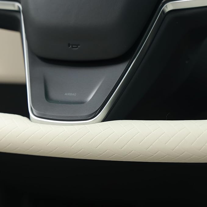 MEWANT Hand Stitched Tesla Model S Yoke Steering Wheel Cover Wrap for Tesla Model S 2021-2023 / Model X 2021-2023 Tesla Yoke Steering Wheel Accessories