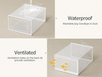 Kuject XX-Large Shoe Storage Boxes Organizers Clear Plastic Stackable 12 Pack, Shoe Rack & Holder Substitute, Sneaker Contain