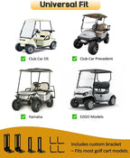 Xislet No-Drill Golf Cart Rear View Mirror - 4-Panel Wide-Angle Universal Fit for Evolution, Club Car, Yamaha & EZGO - True Panoramic View with No Blind Spots