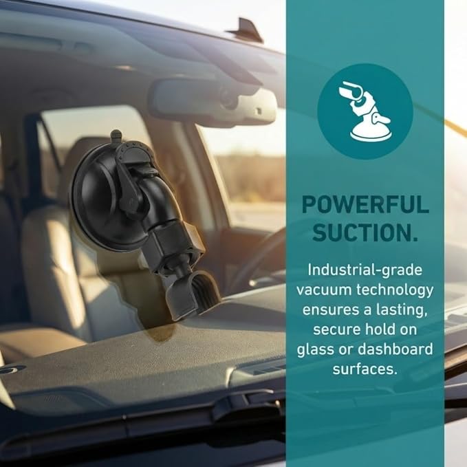 4 Pack Universal Car Dash Cam Mount - Vacuum Suction Cup Holder with 4 Interchangeable Heads for GPS Navigation and Dashboard Recorder(Card Slot)