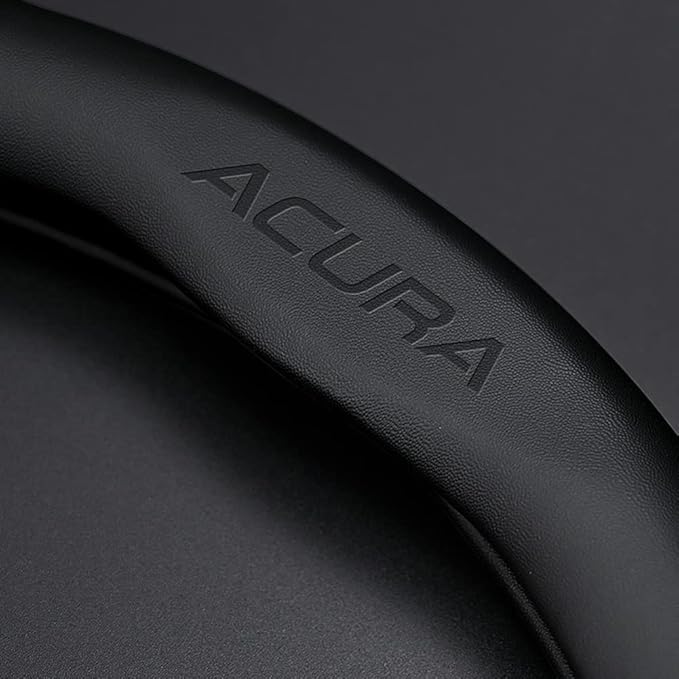 Customized Steering Wheel Cover Compatible with Acura, Nappa Leather & Carbon Fiber Design Car Steering Wheel Cover, with Coasters and 3-in-1 USB Fast Charging Cable (Black)