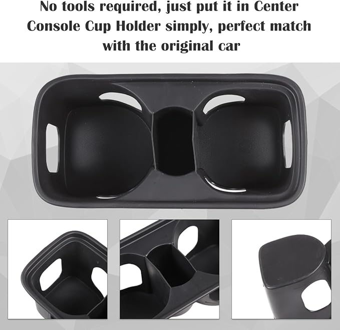 Black Center Console Cup Holder Compatible with Land Rover Defender 90 110 130 2020-2024 Car Cup Holder Expander Storage Box，