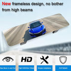 SkycropHD Frameless Rear View Mirror Interior Panoramic Wide Angle Mirror Eliminate Blind Spots for Car SUV Truck – Flat,11.8in (White)