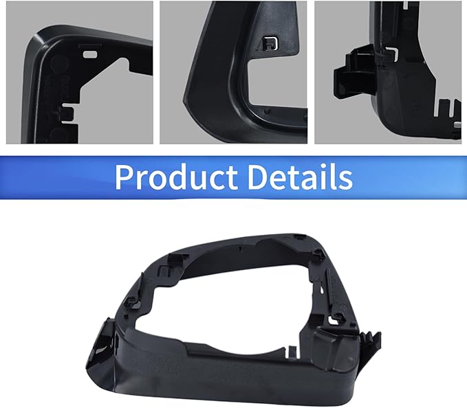 Fits For Tesla Model 3 Left Driver Side Wing Mirror Cover andMirror Frame Set Rearview Lower Holder Tray Cap Housing 2017-2020(Right side chrome)