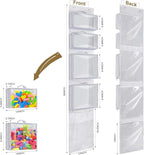 Woodoulogy Hanging Toy Storage over Door, Block Stuffed Animal Organizer Idea with 4 Removable Case Bag, Bi-Fold Closet Holde