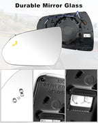 Driver Side Mirror Glass Left Fit for Hyundai Ioniq 2017-2022 Elantra 2017-2019, Blind Spot Detection and Heated Mirror Glass