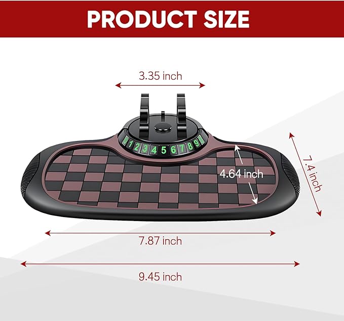 Wuyaoyao Multifunction Car Anti-Slip Mat Auto Phone Holder, PVC Car Dashboard Non-Slip Pad Phone Mount with Temporary Parking