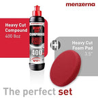 menzerna Scratch and Swirl Remover Kit I Car polishing Set with Menzerna Heavy Cut 400 (8oz) and 3,5 Inch Polishing Pad I Deep Scratch Repair Kit for All Types of Vehicles