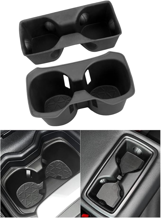 TUYICIN 2PCS Cup Holder Inserts for 2019-2021 Toyota RAV4 Accessories, TPE Center Console & Rear Row Seat Drink Holder Set No