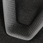 JSWAN Carbon Fiber Steering Wheel Panel Cover Fit for Tesla Refreshed Model 3 Highland Performance (2024+) Model Y Juniper (2025+) Steering Wheel Frame Trim Cover Accessories (Matte Plain Weave)