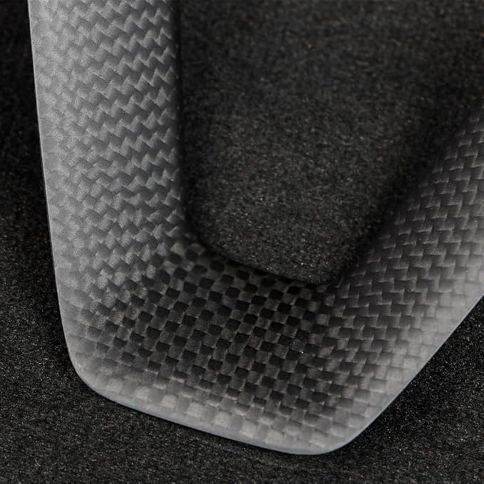 JSWAN Carbon Fiber Steering Wheel Panel Cover Fit for Tesla Refreshed Model 3 Highland Performance (2024+) Model Y Juniper (2025+) Steering Wheel Frame Trim Cover Accessories (Matte Plain Weave)