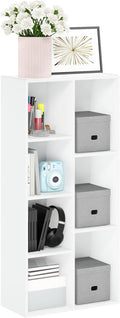 Furinno LUDER Book Shelf, 7-Cube Bookshelf, Bookcase with Open Shelves, 9.4 x 19.5 x 41.7, Easy Assembly, for Living Room, Be