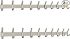 Coat Rack Wall Mount – Brushed Nickel 30 Inch Stainless Steel Hook Rail with 10 Heavy Duty Double Coat Hooks – Wall Mounted C
