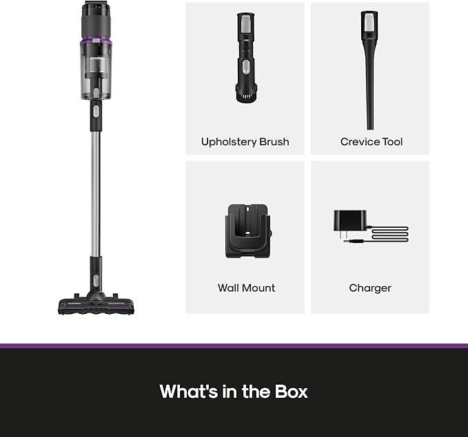 EurekaCordless Vacuum - 50 Min Runtime for Large Homes, 5.5 lbs Lightweight, Ideal for Pet Hair & Allergies on Hardwood & Car