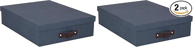 Bigso Oskar Canvas Fiberboard Document Letter Box - File Organizer Box for Important Paperwork - Document Storage with a Lid 