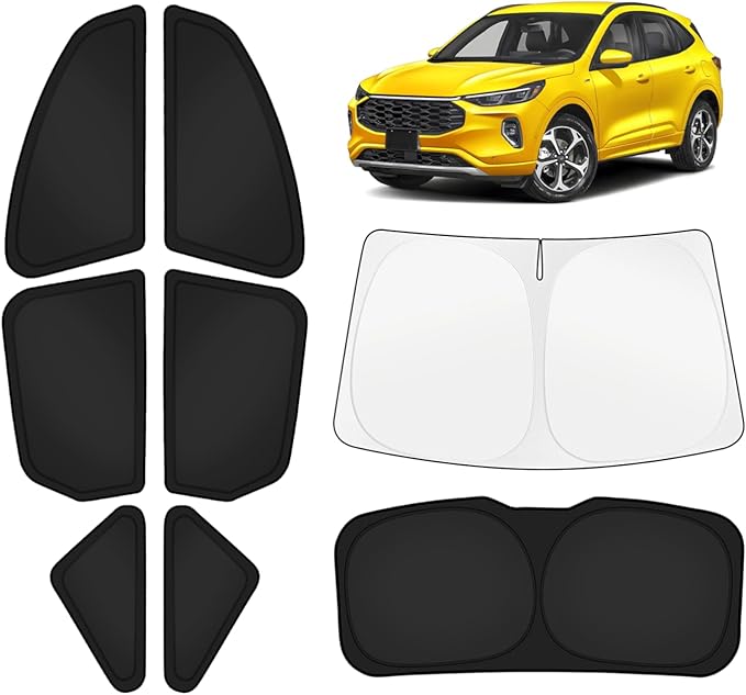 KUST Car Window Shades for Ford Escape 2020-2025 2026 Windshield Sun Shade Side Window Cover UV Block Privacy Protection Accessories for Camping Blackout Rear Back Full Set 8PCS