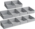 DIMJ Closet Storage Bins 10 Pack - Fabric Storage Baskets for Shelves, Collapsible Clothes Organizer with Handles, Trapezoid 
