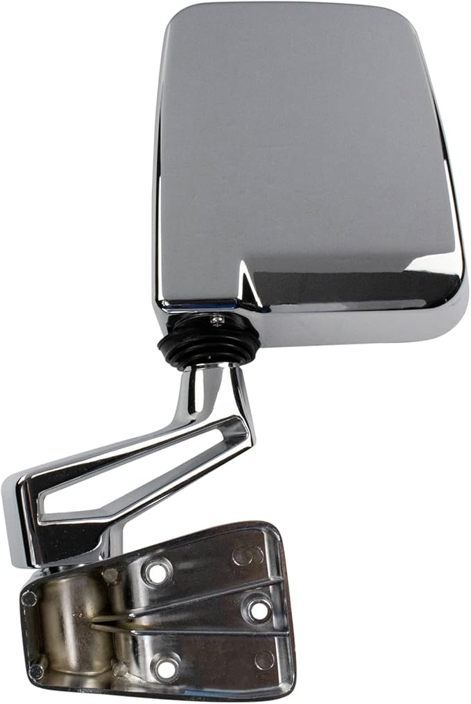 TRQ Driver and Passenger Side Mirror Assembly Set Manual Chrome Smooth Paint to Match Compatible with 1987–95 Jeep Wrangler 1