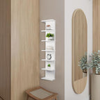 2 Pack 7 Tier Wall Shelf Unit 43" White Lack Wall Shelf Display Floating Shelves for Storage Vertical Column Tower Design Flo
