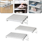 Adjustable Wardrobe Partition Rack – Telescopic Closet Divider Shelf for Organizing Clothes, Shoes & Accessories, Plastic + C