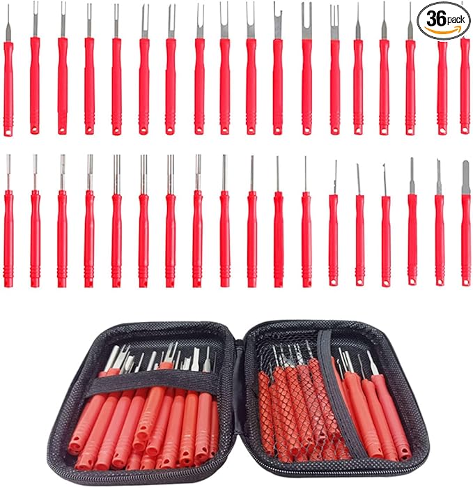 36PCS Terminal Removal Tool Kit, Wire Connector Pin Extraction Tool, Electrical Pin Removal Tool Set, Car Terminal Release To