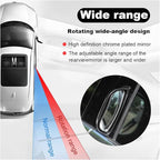 2PCS Adjustable Blind Spot Mirrors for Car Rear Seat - Wide Angle Convex B-Pillar Side View Mirror for Second Row Door Safely Get-Off, HD Glass Stick-on Auxiliary Mirror for Car SUV (Black)