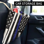 Car Trash Can, Cute Car Trash Bag, Hanging Car Organizer and Storage Bag, Trash Bin for Car Accessories, Vehicle, Travelling, Camping Retro American Flag