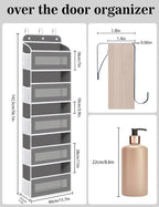 KYEVIS Over The Door Organizer, 5 Shelves Closet Door Hanging Storage and Organizer with 10 Mesh Pockets, Nursery Closet Orga