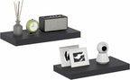 Furinno Tanna Floating Shelves for Wall Set of 2, 12 x 24 Wall Shelf, Wall Mounted Floating Shelf with Invisible Bracket, 2-i