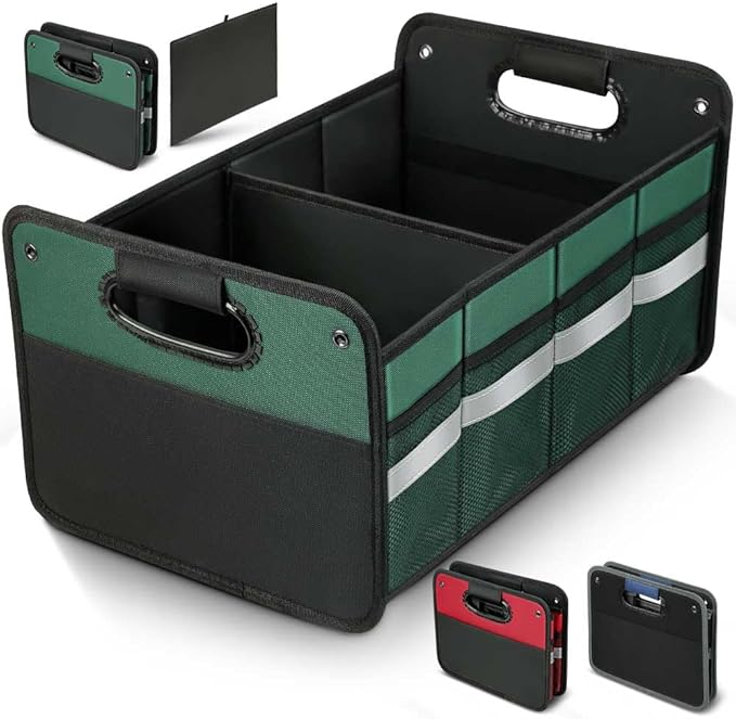 Car Trunk Organizer, Car Storage Organizer, Collapsible Multi Compartment for Car, Suv, Sedan, Truck, 100L, Extra Larger