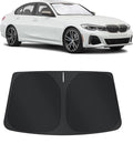 TINGLU Sun Shade for BMW 3 Series 2019-2025 2026 Accessories Windshield Sun Shade Window Shade UV Rays Protection Sun Visor Cover with Steering Wheel Sunshade Storage Bag