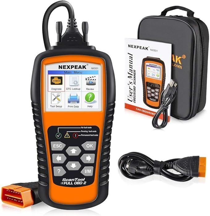 NEXPEAK OBD2 Scanner, NX501 Enhanced OBD II Auto Code Reader, Car Diagnostic Scan Tool Vehicle Check Engine Light Analyzer for