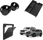 Muslogy Center Console Organizer & Cup Holder Insert & Magnet Armrest Hidden Storage Compartment Compatible with 2023-2026 Honda Pilot/2024-2026 Passport Center Console Inserts Interior 3PCS Set