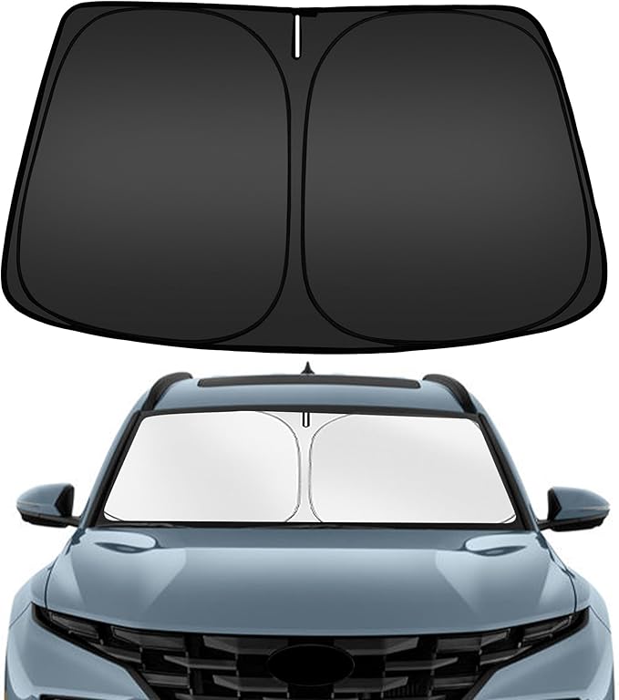 ARISMOTOR Windshield Sun Shade for H-yundai Santa Cruz 2022-2025 2026, Custom Fit Foldable Front Window Sunshade Sun Visor Protector, Block UV Rays Keep Your Car Cooler