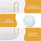 Oifecsie 360° Rotating Makeup Organizer, Large Capacity SkinCare Organizer, 2 Tier Cosmetic Skin Care Perfume Dresser Organiz
