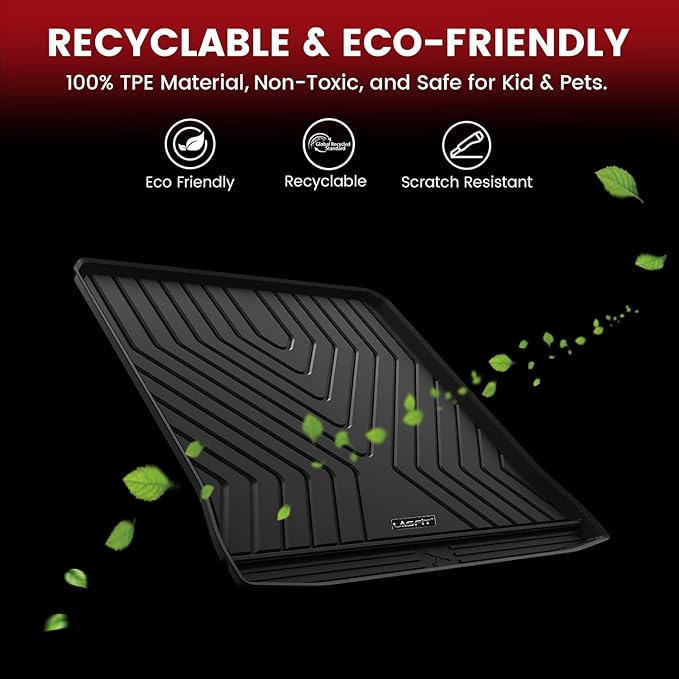 LASFIT Trunk Mats Fit for BMW 5 Series G30 2017 2018 2019 2020 2021 2022 2023, Custom Fit TPE All Weather Cargo Bed Liners for 530i 540i M550i 540d xDrive, Black