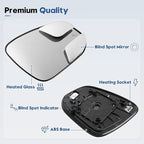 Blind Spot Mirrors for 2013-2025 RAV4, 2014-2024 4runner, 2016-2025 Tacoma, Passenger Side Mirror Replacement with Blind Spot Warning Light, Power Heated Mirrors for Anti-Fog, Durable Backing Plate