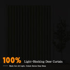 Jilron Accordian Door Curtain, 100% Blackout Folding Magnetic Doorway Curtains,Linen Style Closet Doors,for Room Divider,Priv