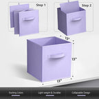Sorbus 13 Inch Storage Bins - Sturdy Collapsible Fabric Storage Cubes with Handle - 8 Foldable Baskets for Organizing Clothes