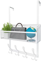 Kaiferty Over The Door Hooks Organizer, Coat Rack Over The Door Storage Hanger Towel Rack, Back of Door Storage Organizer for