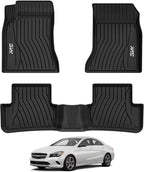3W Floor Mats for Mercedes Benz CLA 2014-2019 & GLA 2015-2020, 250/45 AMG TPE All Weather Custom Fit Floor Liner for Benz CLA GLA 1st and 2nd Row Car Mats