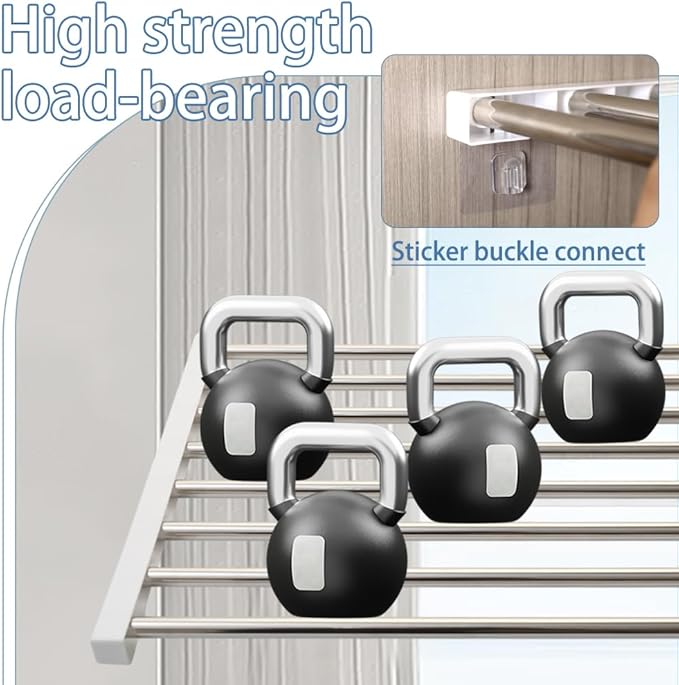 Hershii Extendable Closet Shelf Wardrobe Rail Metal Hanging Rod Storage Rack Expanding Clothes Divider Separator Organizer fo