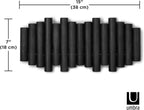 Umbra Picket Rail Hook for Entryways, Black (Pack of 3)