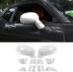 Voodonala for Challenger Rearview Mirror Cover Decoration Trim for 2009-2022 Dodge Challenger, ASB White, 10pcs