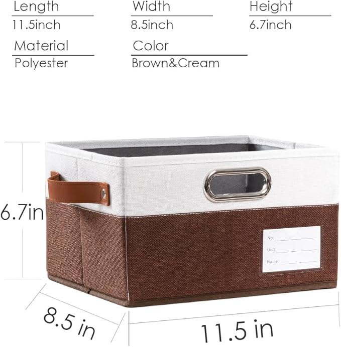 PRANDOM Foldable Storage Bins with Handles [3-Pack] Fabric Collapsible Storage Boxes Baskets Cubes Containers with Handles fo