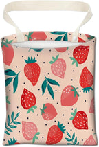 Car Trash Can, Cute Hanging Organizer and Storage Bag, Trash Bin for Vehicle, Travelling, Camping - Pink Strawberry