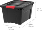 IRIS USA 30 L (32 QT) Plastic Storage Box with Lid and Latches - 4 Pack - BPA-Free, Garage Organizing Solution, Durable Nesta
