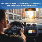 CD Slot Mount for Carplay Screen 360° Rotatable,Anti-Vibration CD Mount for Carplay Screen GPS Display,Portable Carplays CDs Mounts Car Accessories for 7"-10.5" Display