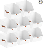Homsorout Fabric Closet Storage Cubes - 8 Pack Square Storage Bins with Dual Handles for Clothes, Towels, Toys, Cube Storage 